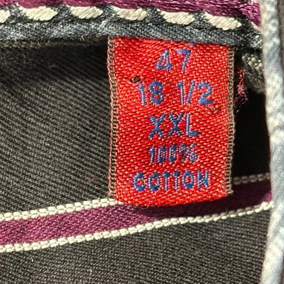 Robert Graham Mens‎ XXL Button Down Shirt Black Pink Gray Striped Long Sleeve - Picture 6 of 10